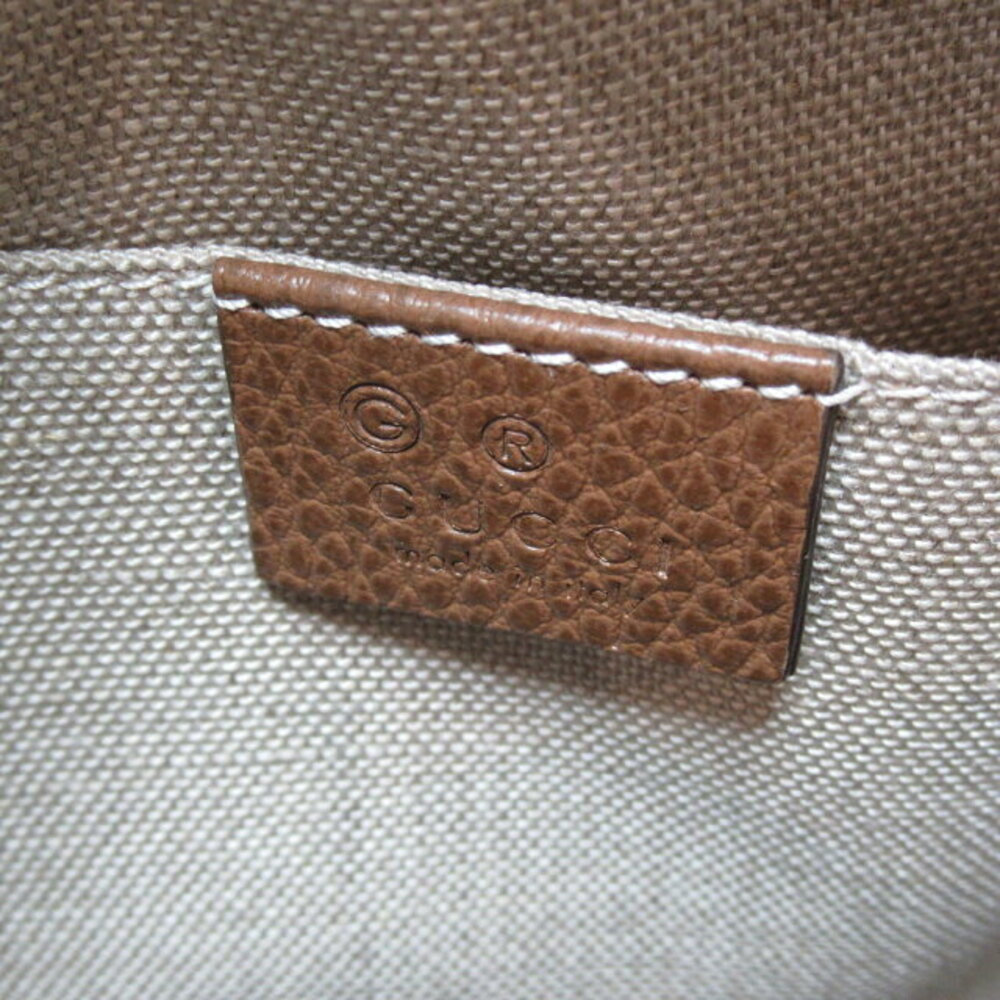 Gucci Shoulder Bag Leather GG Canvas Beige Brown - Picture 6 of 7